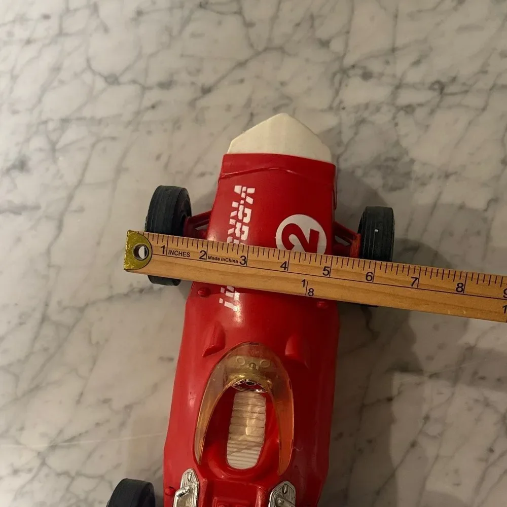 VTG 1963 Mattel Toymakers Vrroom No 3 Red Friction Motor Toy Race Car 14